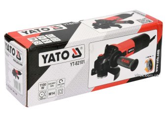 YATO Шліфмашина кутова мережева- 230В YATO: P=1100Вт, Ø=125мм, з регул. обертів- 3000-12000 об/х  | 