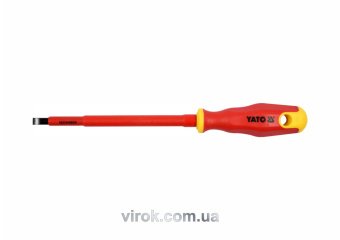 YATO Викрутка плоска діелектрична ізольована YATO : шліц SL6,5 x 150 мм. VDE до 1000V  | YT-2819