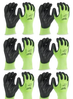 MILWAUKEE Рукавиці робочі сигнальні Hi-Vis, з опором порізам 3/C рівня, розмір 10/XL, (12 пар)