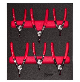 MILWAUKEE Ложемент з щипцями для стопорних кілець, (6шт) | 4932493633