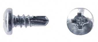 Саморез 3,5х9,5 полукруглая головка бур белый цинк