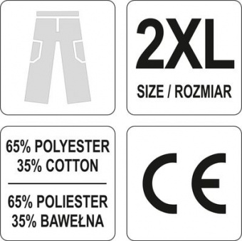 YATO Штани робочі YATO DAN : розм. XXL, (65% поліестер, 35% бавовна)  | YT-80289