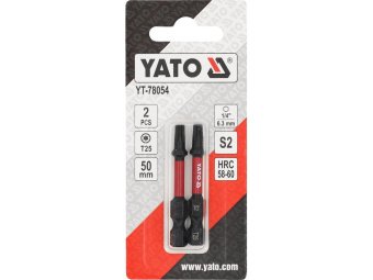 Насадка викруткова ударна YATO TORX T25 х 50 мм. HEX 1/4", 2 шт.[10]
