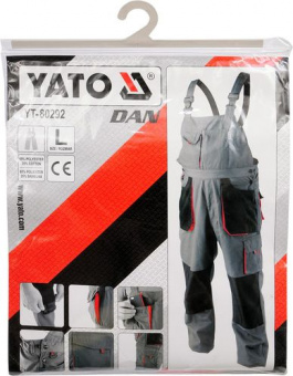 YATO Напівкомбінезон робочий DAN, розм. L; 65%- поліестер, 35%- бавовна  | YT-80292