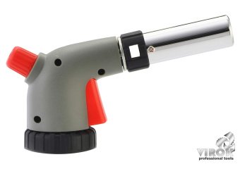 VIROK Пальник газовий з цанговим (швидким) з'єднанням, Piezo + 360*, ceramic, блок. кнопка | 44V179