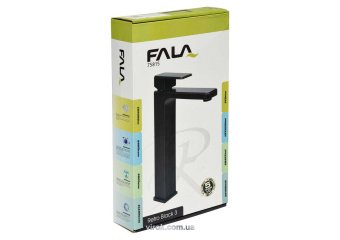 FALA Змішувач води для умивальника, високий "RETRO BLACK 3" з кульовим регулятором  | 75815