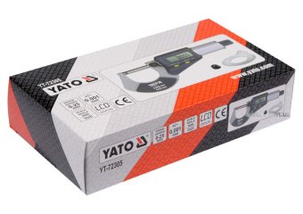YATO Мікрометр YATO з LCD цифровою шкалою, точністю 0.001 мм в діапазоні 0 - 25 мм  | YT-72305