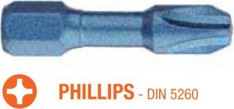 USH Насадка викруткова ударна Blue Shock Phillips PH2 x 30 мм Torsion, Уп. 10 шт. | UUSG0062442