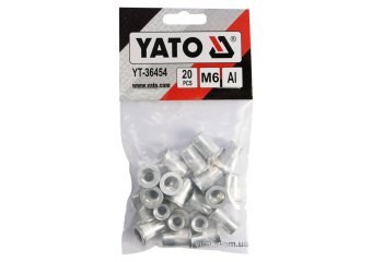 YATO Нітогайка алюмінієва YATO; М6, l= 14 мм, 20 шт.  | YT-36454
