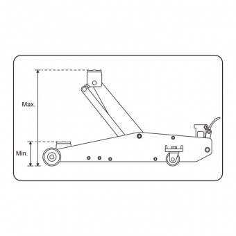 KING TONY Домкрат гидравлический подкатной длинный 10 тонн (Высота :130-600 MM) | 9TY131-10A-B