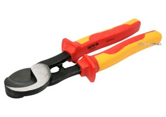 YATO Ножиці для кабелю YATO : Ø=8 мм, l=250 мм з діелек. ізольов. ручками 1000В  | YT-21141