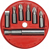 VOREL Набір насадок викруткових з подовжувачем : магнітним адаптер, футляр. Компл 7 шт.  | 66080