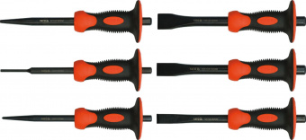 YATO Зубило та пробійник з протектором YATO, Набір 6пр. l=180мм  | YT-4710