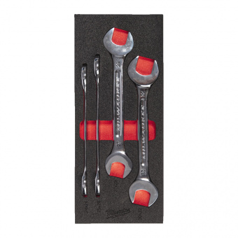 MILWAUKEE Ложемент з ключами гайковими хромованими розрізними (4шт.) | 4932493630