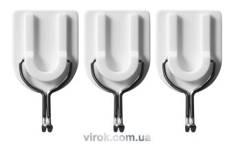 VOREL Гачки настінні самоклеючі, набір 3шт  | 74752
