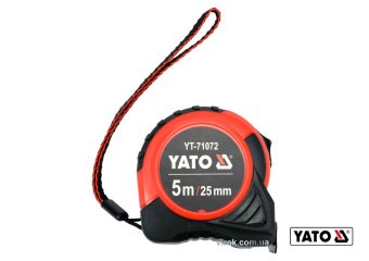 YATO Рулетка YATO : L= 5 м x 25 мм, з сталевою стрічкою, нейлоновим покриттям  | YT-71072
