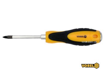 VOREL Викрутка хрестова ударна з 6-гранним стержнем : PH1 х 75 мм, HRC 38-46, Cr-V  | 62170