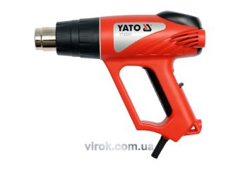 YATO Фен технічний мережевий YATO : P= 2000 Вт, 2 t°.реж: 350°/550°C, потік 500 л/хв+ 6 аксесуари  |