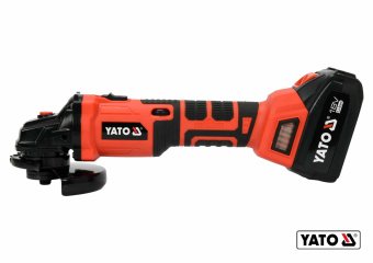 YATO Шліфмашина кутова акумуляторна безщіткова YATO : Li-Ion, 18 В, 3 АГод, для диска Ø=125 мм + кей