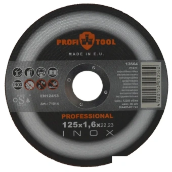 Круг отрезной по металлу PROFITOOL INOX PROFESSIONAL 125х1.6х22.2 мм, 20A46S-BF, F41, 12250 об/мин