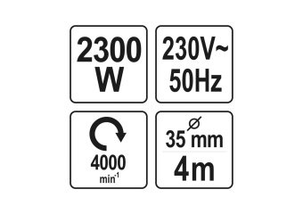 YATO Вібратор для укладання бетону мережевий YATO : 2300 Вт, з булавою l= 4 м, Ø= 35 мм  | YT-82601