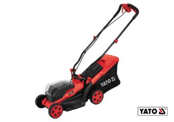 YATO Газонокосарка на 4-х колесах акумул. YATO: 2хLi-Ion 18В,обрізн діап.Ø=34см,ємн-35л (БЕЗ АКУМУЛЯ