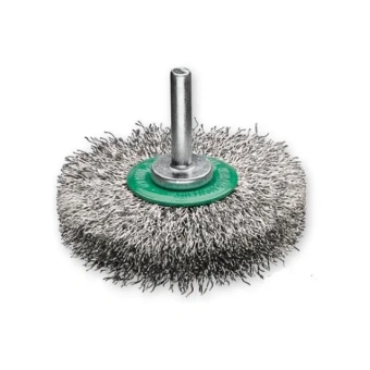 Щетка цилиндрическая 60x10 мм, хвостовик 6 мм, стальной Нерж. Гофр. проволока 0.30мм LESSMANN