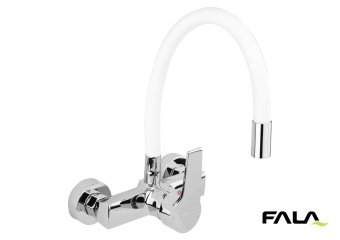 FALA Змішувач води настінний "FLEXIBLE" з гнучкою білою лійкою  | 75671