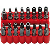 VOREL Насадки викруткові (біта) Cr-V, з квадр. 1/4" Набір 33 шт,  | 66330