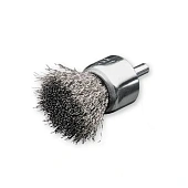 Щетка концевая D17х22 мм, хвостовик 6 мм, Нерж. гофрированная проволока 0.3 мм LESSMANN