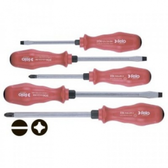 FELO Набор отверток 5,5х100 / 6,5х125 / 8,0х150 / Ph2x100 / Ph3x150 // 20695198