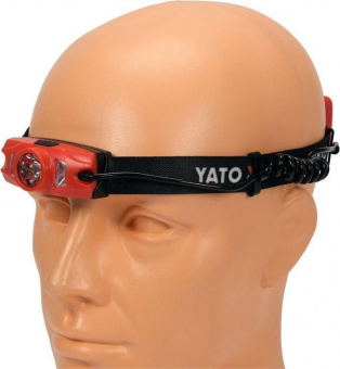 YATO Ліхтар на чоло діодний YATO; живл. від Li-Po акумулят 3,7 В 1000 мАгод, 500 Lm, USB зарядкою  |