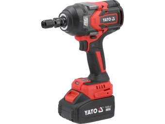Гайковерт ударний безщітковий акум. YATO: 18 В Li-Ion 4 АГод, квадрат 1/2", КМ- 1200 Нм [4/32]