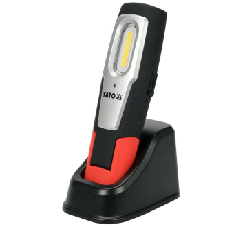 YATO Лампа світлодіодна переносна YATO 3.7 В акумулят. Li-Ion, 2 режими 600/250 Lm, зарядний USB при