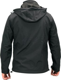 YATO Куртка робоча SOFTSHELL з прикріпн капюшоном YATO розм S, чорна, 3 кишені, 96% поліест і 4% спа