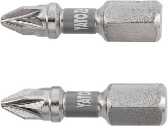 Насадка викруткова YATO PZ1 х 25мм. HEX 1/4", покрита нікелем, 2шт.[10]
