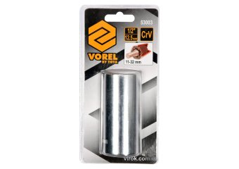 VOREL Головка торцева універсальна : квадрат 1/2", М 11-32, L= 85 мм, CrV  | 53003