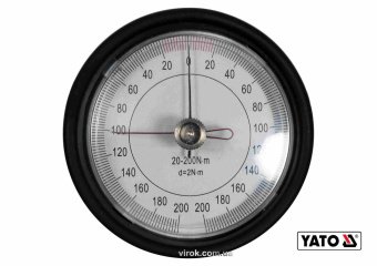 YATO Ключ динамометричний YATO : квадрат 1/2", F= 20- 200 Нм зі стрілочно циферблатною шкалою  | YT-
