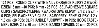 VOREL Гачки для кріплення кабелів , 124 шт.(DW) | 24140