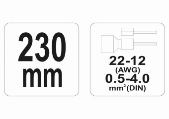 YATO Кліщі для обтискання і зачистки проводів YATO, L=230 мм. 20-12(AWG), 0.5-4 мм2  | YT-2299