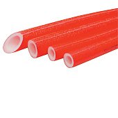 Утеплювач трубний d 22х6 мм, червоний, ламінований Україна | 77-826
