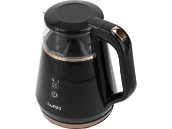 Електрочайник з термостатом з боросилікатного скла і ПП LUND 1 л, 2100 Вт, живл від мережі 230 В [8]