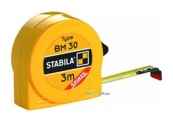 STABILA Рулетка Type BM30 : L= 3 м x 13 мм, пласт. корпус з сталевою стрічкою | 16450