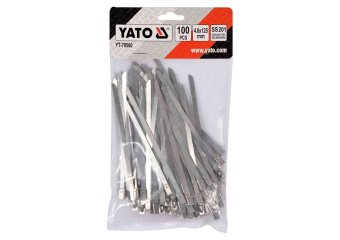 YATO Хомут затискний YATO : смужка- 4.6 х 125 мм з нержавіючої сталі, пак. 100 шт  | YT-70560
