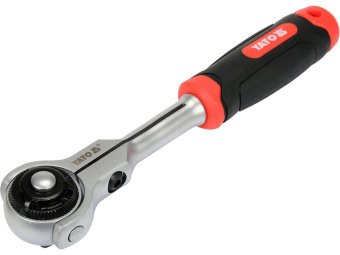 Тріщатка-вороток з обертальною головкою YATO, до квадрату 3/8", l= 195 мм [5/25]