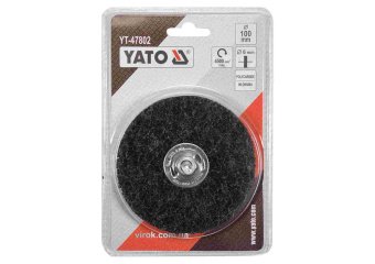 YATO Щітка зачисна дискова YATO : Ø=100 мм, зі шпинделем Ø=6 мм. з нетканого волокна, до дрилі  | YT