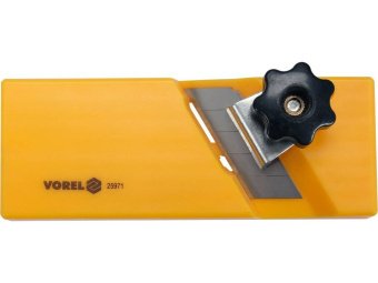 Рубанок крайковий по г/к плитах VOREL t= 15, 18 мм, кут обробки 45°, 90° ABS пластиков, 148x55x24 мм