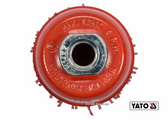 YATO Щітка зачисна з нейлоновим ворсом "чашка", до КШМ : Ø=65 мм, гайка- М14