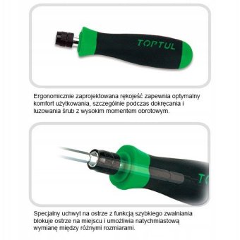 Набор отвертка с насадками 20 в 1 TOPTUL (PH,PZ,SL,Hex,Torx) GAAI2101