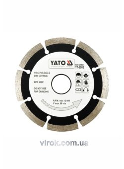 YATO Диск алмазний сегмент YATO : "SEGMENT" Ø= 115x8,0x22,2 мм. H= 2,1 мм  | YT-6002